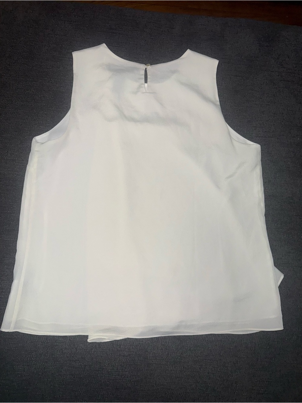 Lauren Ralph Lauren Petite 12P White Asymmetrical Layered Sleeveless Blouse - Picture 7 of 7